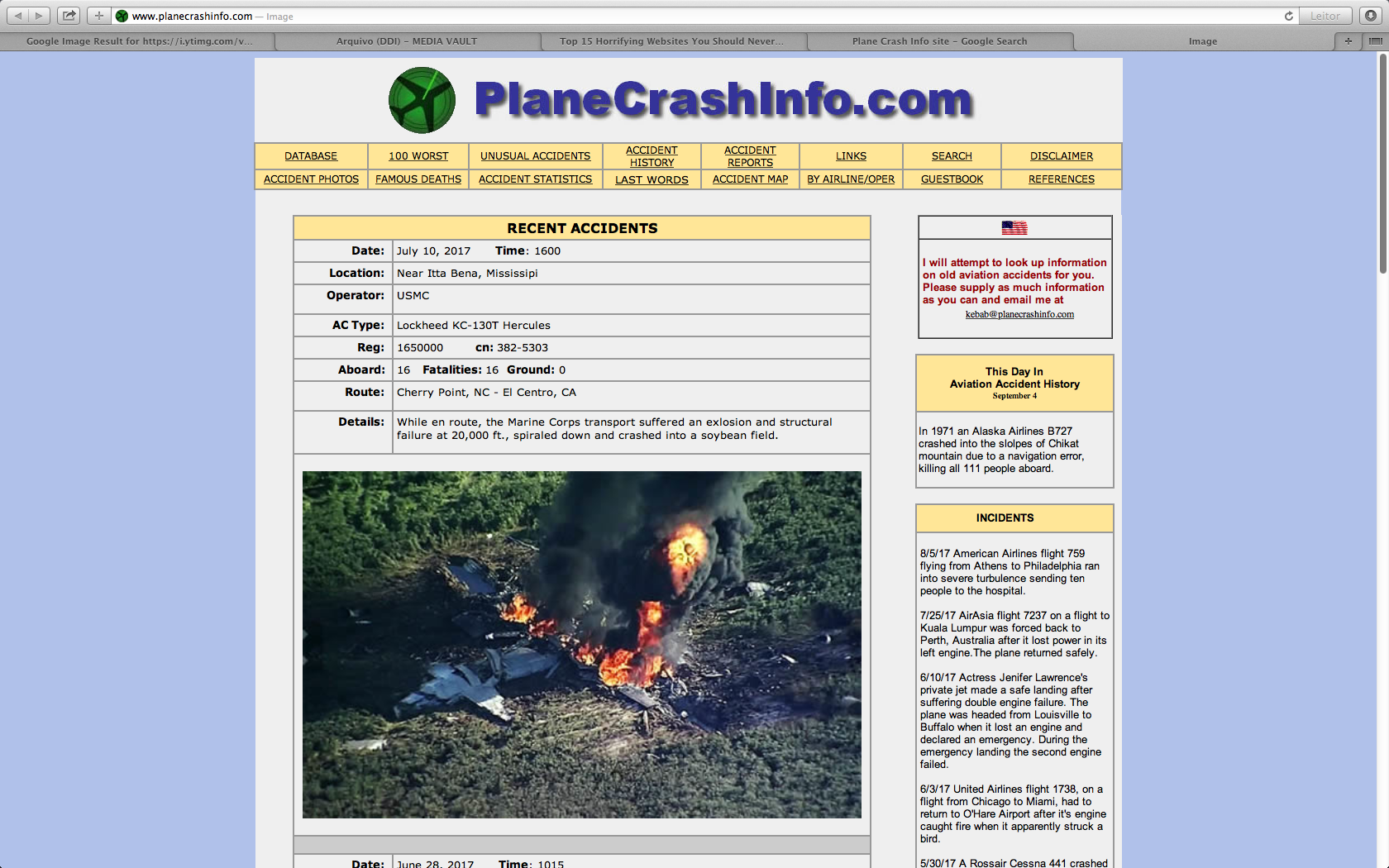 Plane Crash Info