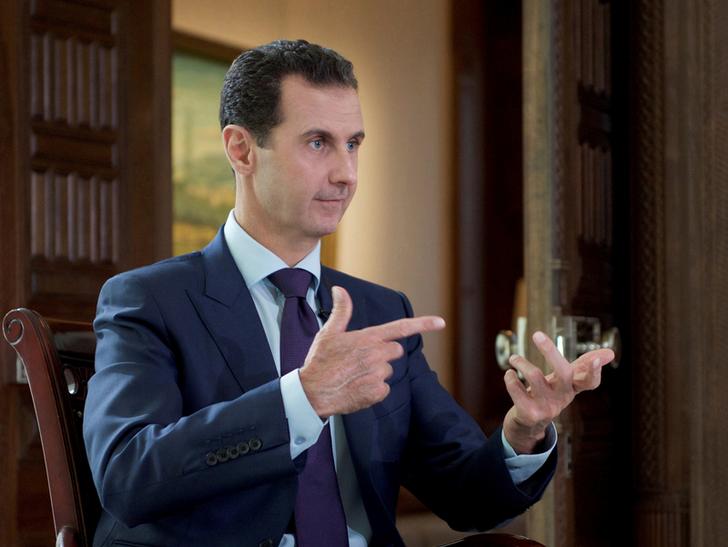 Syria’s President Bashar al-Assad speaks during an interview with Denmark’s TV 2