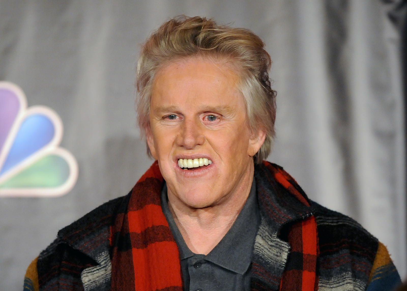 Actor Gary Busey takes part in a panel discussion of “All-Star Celebrity Apprentice” during the 2013 Winter Press Tour for the Television Critics Association in Pasadena
